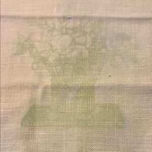 4 vintage cocktail, napkins, Green Floral Print linen